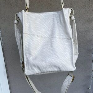 Hammitt Davis Sml white leather snake, barely used!